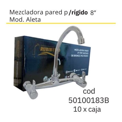 Mezcladora pared p/rígido 8" Mod. Aleta(10PCS)