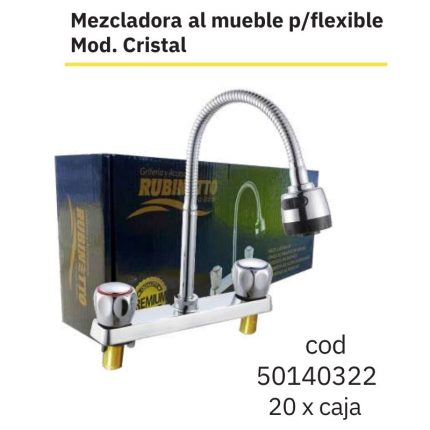 Mezcladora al mueble p/flexible Mod. Cristal(20PCS)