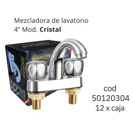 Mezcladora de lavatorio 4" Mod.Cristal(12PCS)