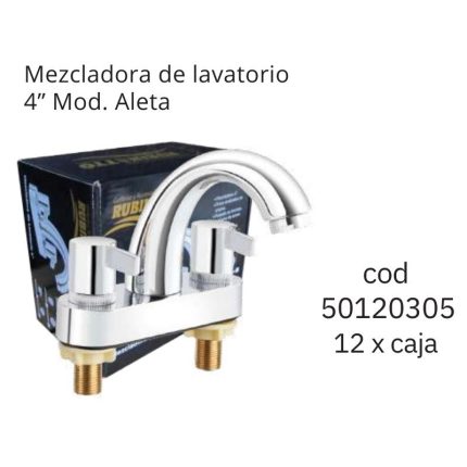 Mezcladora de lavatorio 4" Mod. Aleta(12PCS)