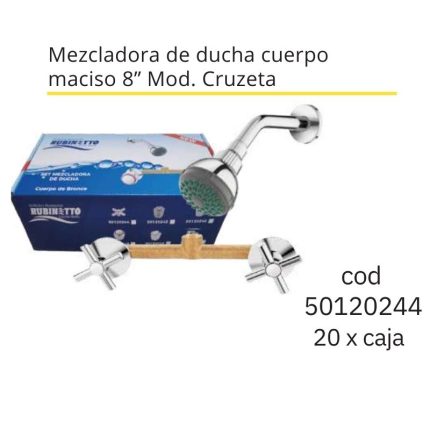 Mezcladora de ducha cuerpo maciso 8" Mod. Cruzeta(20PCS)