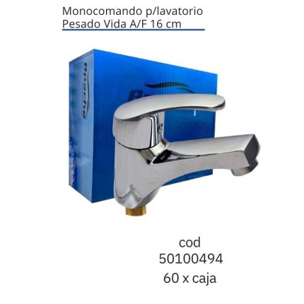 Monocomando p/lavatorio Pesado Vida A/F 16 cm(60PCS)