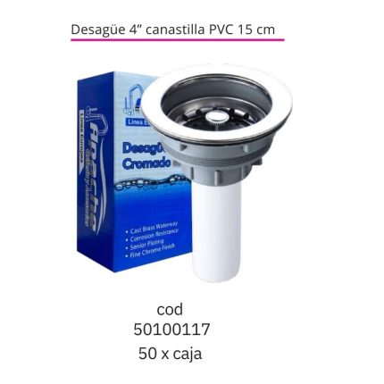 Desagüe 4" canastilla PVC 15 cm(50PCS)