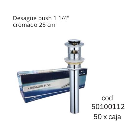 Desagüe push 1 1/4" cromado 25 cm(50PCS)