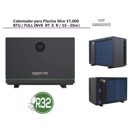 Calentador para Piscina 5 w K 17,000 B / FULL INVERTER /15-25m3