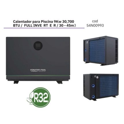 Calentador para Piscina 9Kw 30,700 BTU / FULL INVERTER / 30- 45m3