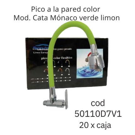 Pico a la pared color Mod. Cata Mónaco verde limon (20PCS)