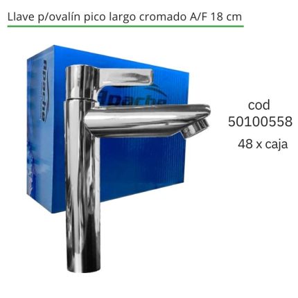 Llave p/ovalín pico largo cromado A/F 18 cm (48PCS)