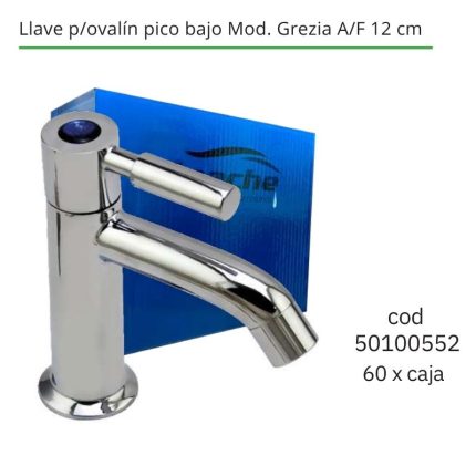 Llave p/ovalín pico bajo Mod. Grezia A/F 12 cm (48PCS)