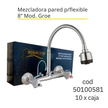 Mezcladora pared p/flexible 8" Mod. Groe(10PCS)