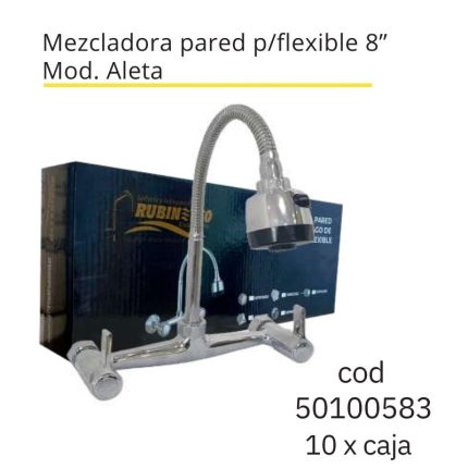 Mezcladora pared p/flexible 8" Mod. Aleta(10PCS)