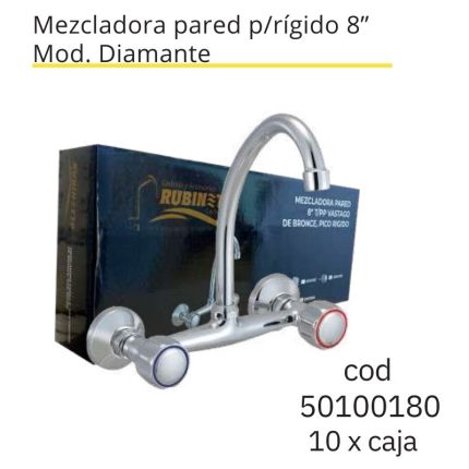Mezcladora pared p/rígido 8" Mod. Diamante(10PCS)
