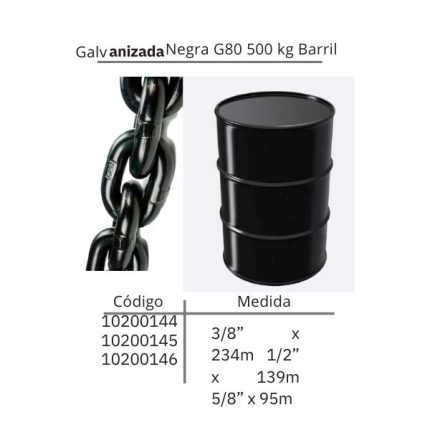 Galvanizada Negra G80 500 kg Barril