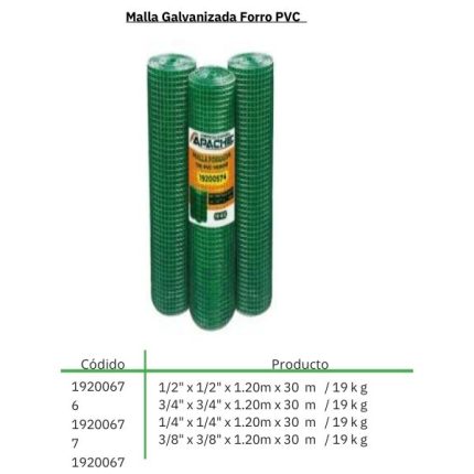 Malla Galvanizada Forro PVC