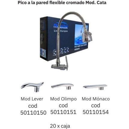 Pico a la pared flexible cromado Mod. Cata (20PCS)